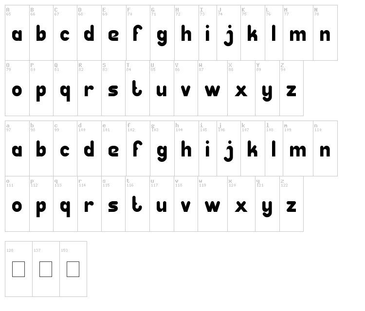 Great Leader font map
